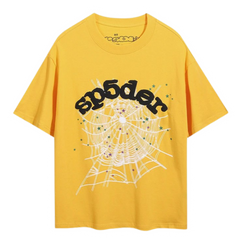 Sp5der Black Writing T-Shirt Yellow