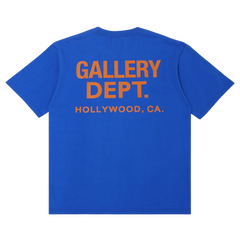 Gallery Dept. Orange Writing T-Shirt Blue
