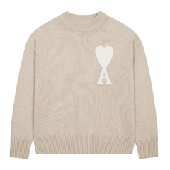 Ami Paris Knit Sweater Beige