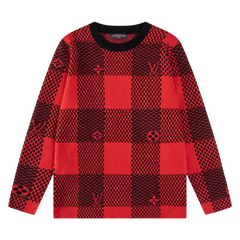 Louis Vuitton Squared Knit Sweater Red