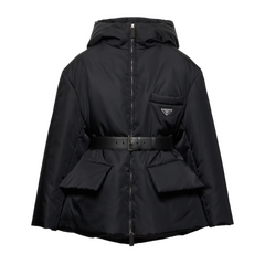 Prada Belted Woman Puffer Jacket Black