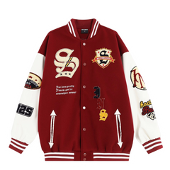 Emblem & Embroidery American Stadium Jumper Baseball Jacket Red