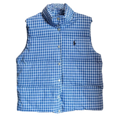 Ralph Lauren Squared Vest Blue & White
