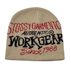Stussy Workgear Print Skullcap Beanie Bone