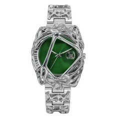 Alabaster Industries Time Steel Watch Green & Silver
