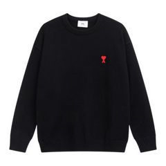 Ami Paris Little Red Icon Sweater Black