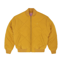 Corteiz Olde English Quilted Bomber Jacket Yellow