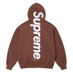 Supreme Satin Applique Hoodie Brown