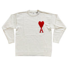 Ami Paris Knit Sweater White