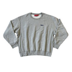 Supreme Striped Crewneck Sweater Grey