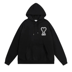 Ami Paris Hoodie Black & White