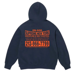 Supreme New York Hoodie Blue