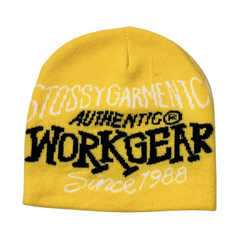 Stussy Workgear Print Skullcap Beanie Yellow