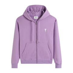 Ami Paris Basic Zip Hoodie Light Purple