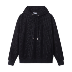 Dior Monogram Velour Hoodie Black