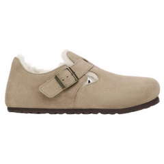 Birkenstock London Shearling Suede Leather Taupe