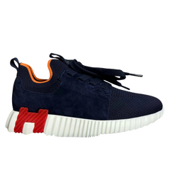 Hermes Bouncing Sneaker Blue & White with Red Badge