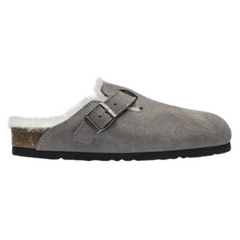 Birkenstock Boston Shearling Suede Stone Coin