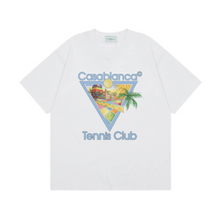 Casablanca Tennis T-Shirt White & Blue