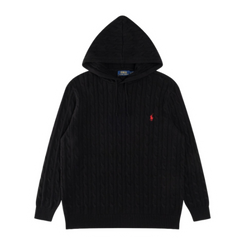 Ralph Lauren Red Icon Knit Hoodie Black
