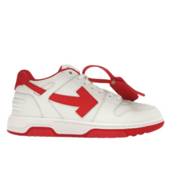 OFF-WHITE Out Of Office OOO Low Tops White & Red