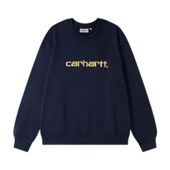 Carhartt Yellow Writing Sweater Blue