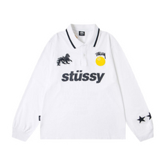 Stussy Yellow Ball Crewneck Sweater White