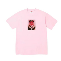 Supreme Licking Lollipop Print T-Shirt Pink