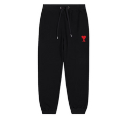 Ami Paris Red Icon Sweatpants Black