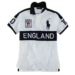 Ralph Lauren England 10 Polo White & Black