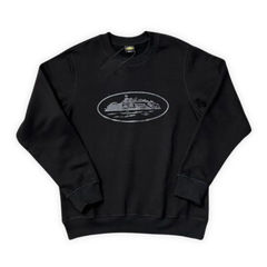 Corteiz Chestprint Sweater Black on Black