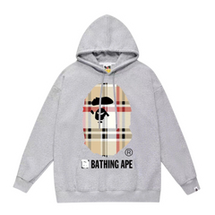 Bape A Bathin Ape x Burberry Monogramm Hoodie Grey